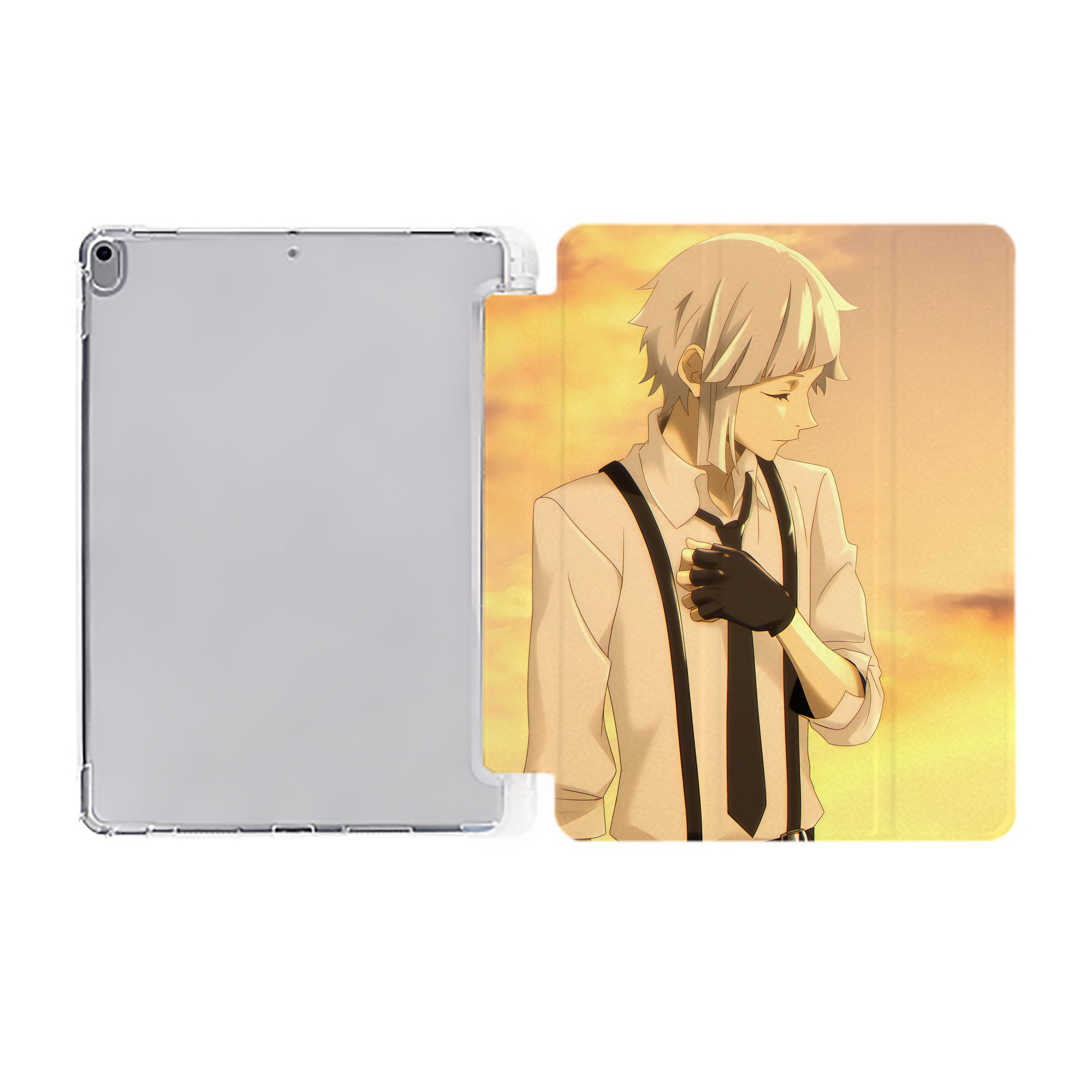 （画像用） 文豪ストレイドッグス Bungo Stray Dogs IPad ケース ペン収納付き 三つ折りスタンド PUレザー×シリコン 対応機種9.5/10.5/10.9インチ
